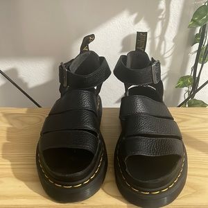 DR. MARTENS CLARISSA II WOMEN'S LEATHER PLATFORM SANDALS  SZ 7